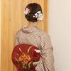 Kamakura Crafts [Kamakura Craft] Japanese-style Hair Ornament Set (2 pieces)  Bonbon Berry with Japanese Pattern Flower Hair Clips (Large and Small) 