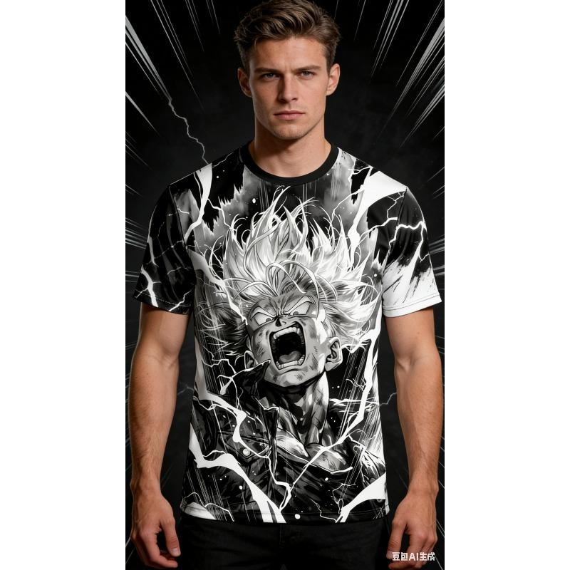 

Dragon Ball Z Gohan Super Saiyan 2 Anime Jersey T-shirt Men s Women s Full XXS