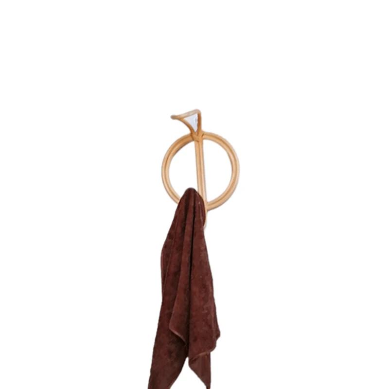 Natural Rattan Clothes Hook Retro Clothes Hanger Simple Homestay Storage Organizer Bedroom Closets Decorative Storage Hook