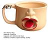 Unique Housewarming Present Quirky Tongue Out Ceramic Coffee Mug, 10oz 3D Sculpted Face Cup Modern Kitchen Drinking for Tea Milk, Funny Creative