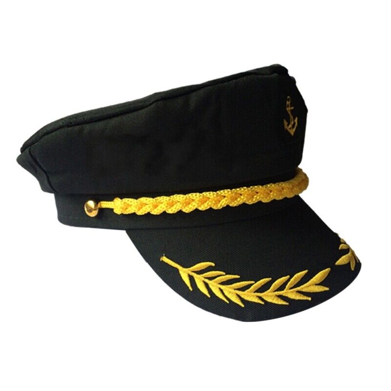 Navy Captain Hat Skipper Yacht Hat Sailor Costume Cosplay Fancy Dress