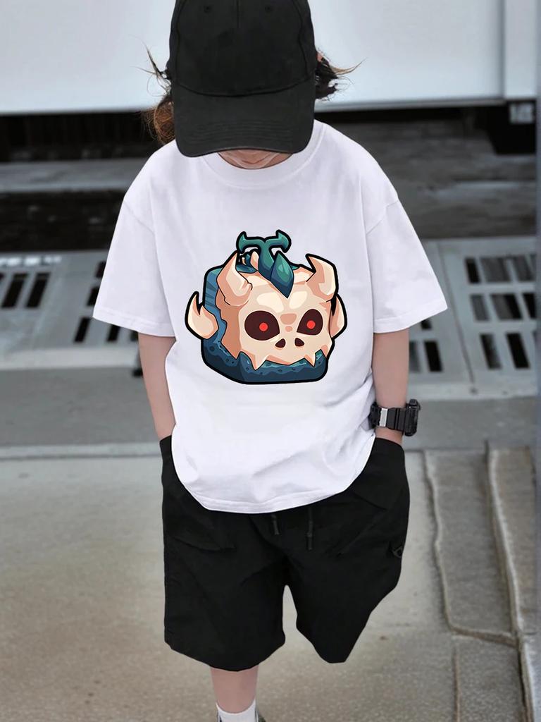 Cool Fruit Box Kids Short Sleeve T Shirt Summer Cute Cartoon Crewneck Boys Girls 3-14 Years