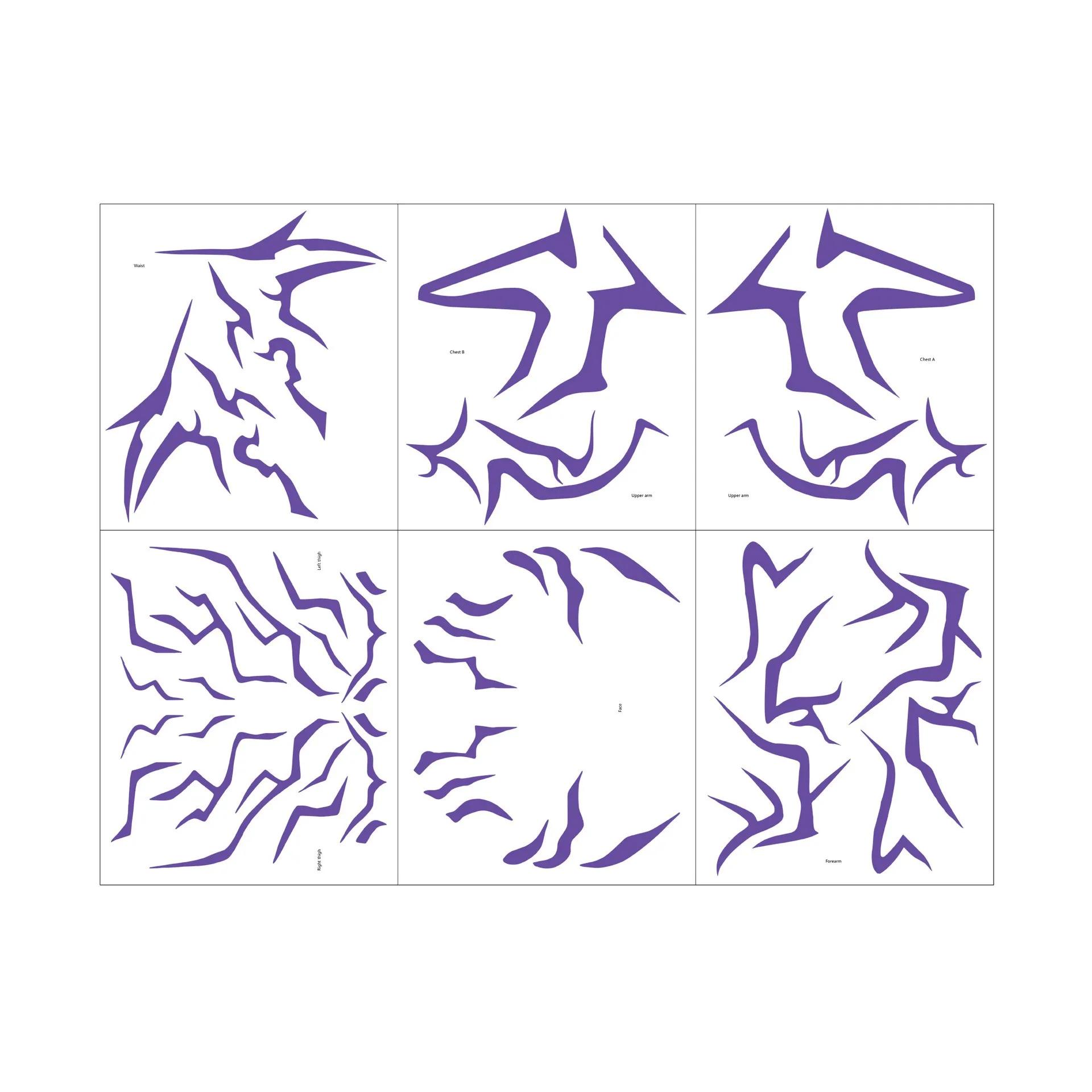 4PCS KPop Demon Lumi Cosplay Tattoo Stickers Holographic Body Face Decals for Halloween Parties Stage Performance