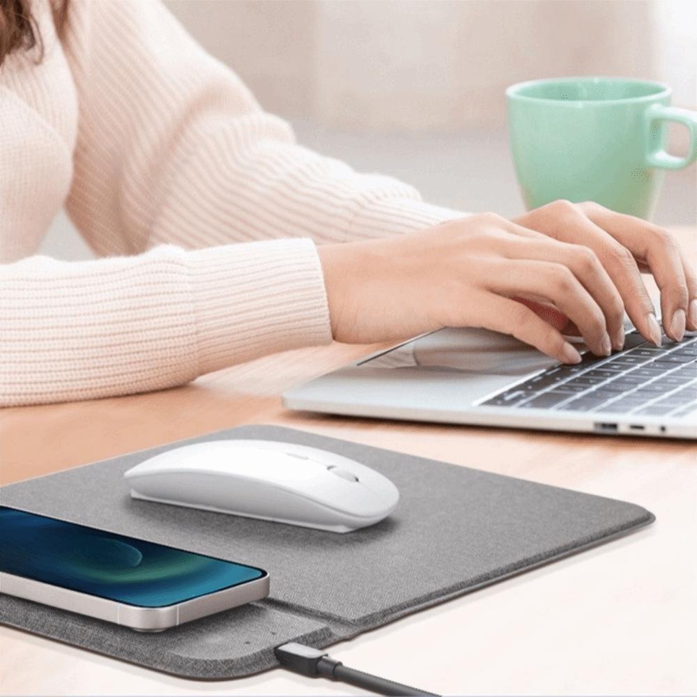 Foldable Wireless Charging Mouse Pad 15W Wireless Desktop Charger Travel