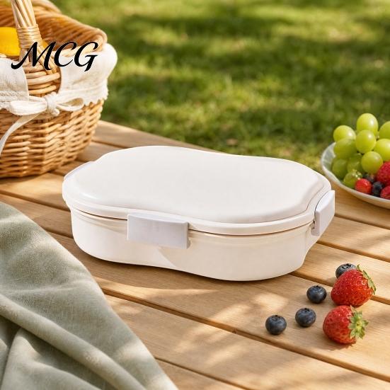 Tragbare Brotdose Snackbehälter, mit Design mit separaten Fächern, lebensmittelechte PP-Box, integriertes Eis für Obst und Nahrungsergänzungsmittel Schicht Hält