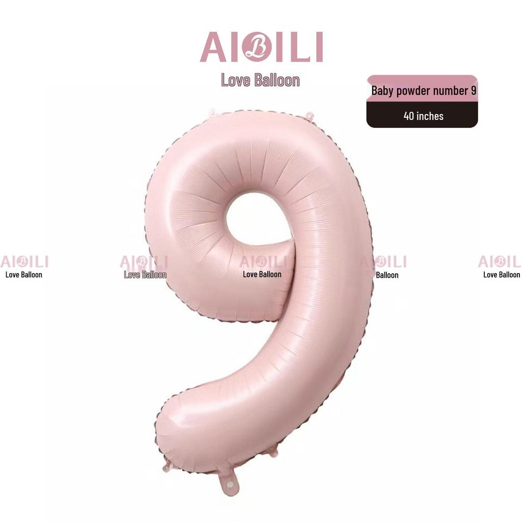 40-Inch Heart-Shaped Large Number Balloon, Baby Pink/Blue for Birthdays