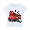 Summer Casual Cartoon Lightning McQueen Short Sleeve Tshirt Kawaii Anime Comfortable Fashion Clothes for Children Boys Girls