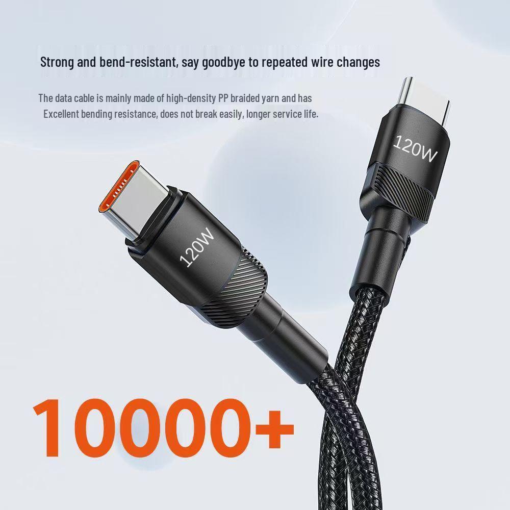 120W Dual-Typ-C 6A Schnellladekabel für Huawei & Apple 15/16 Laptop/Telefon