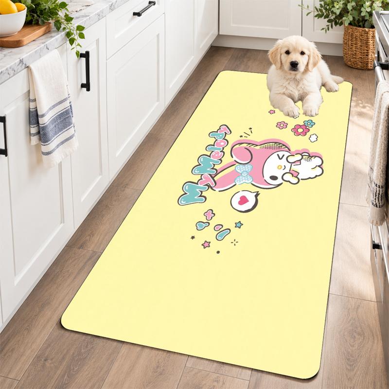 Flannel Kitchen Mat My Melody Soft Area Rug Non Slip Floor Carpet Home Decoration