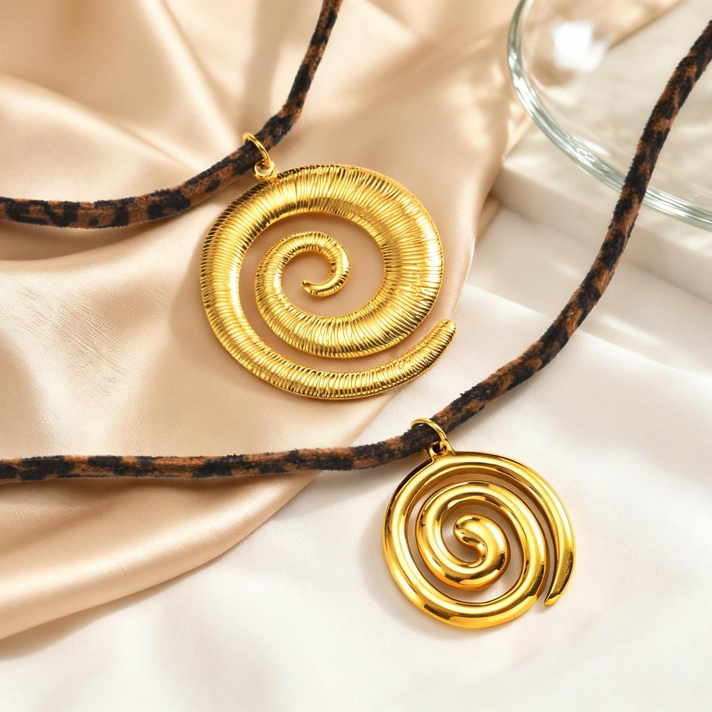 Summer Feminine Glamour Jewelry, Ocean Wind Stainless Steel Starfish Shell Pendant Leopard Velvet Necklace Nc-2764