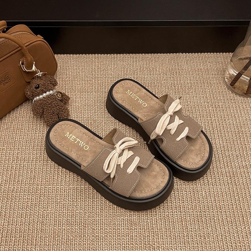 

Тапочки женские повседневные ретро отпуск весна и лето ноги прохладные тапочки женщины не устают и педаль мягкая подошва новые пляжные 35 хаки