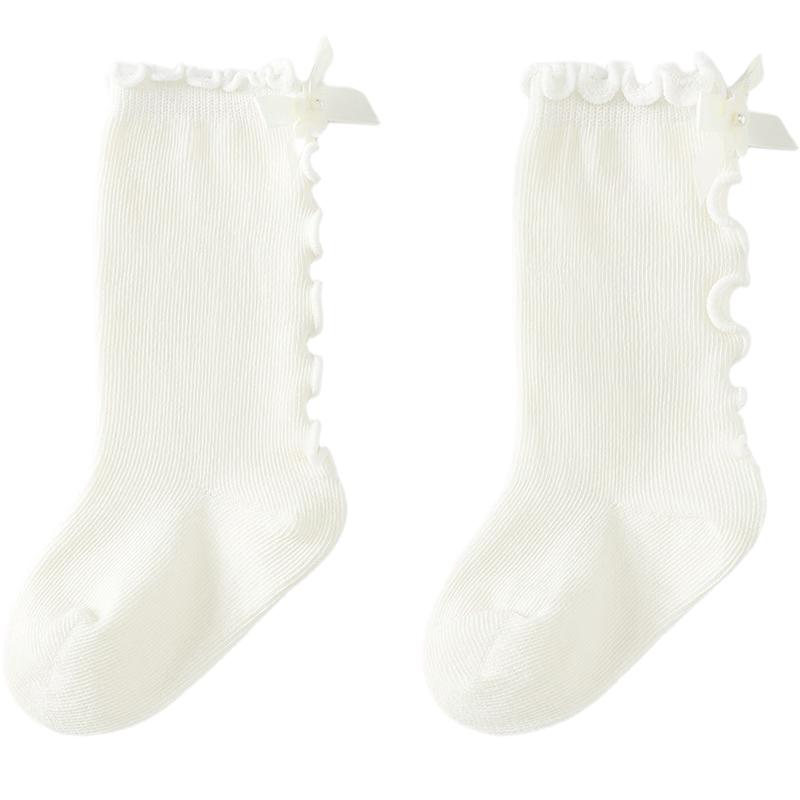 TONGTAI Baby Girls Bow Mid-Calf Socks