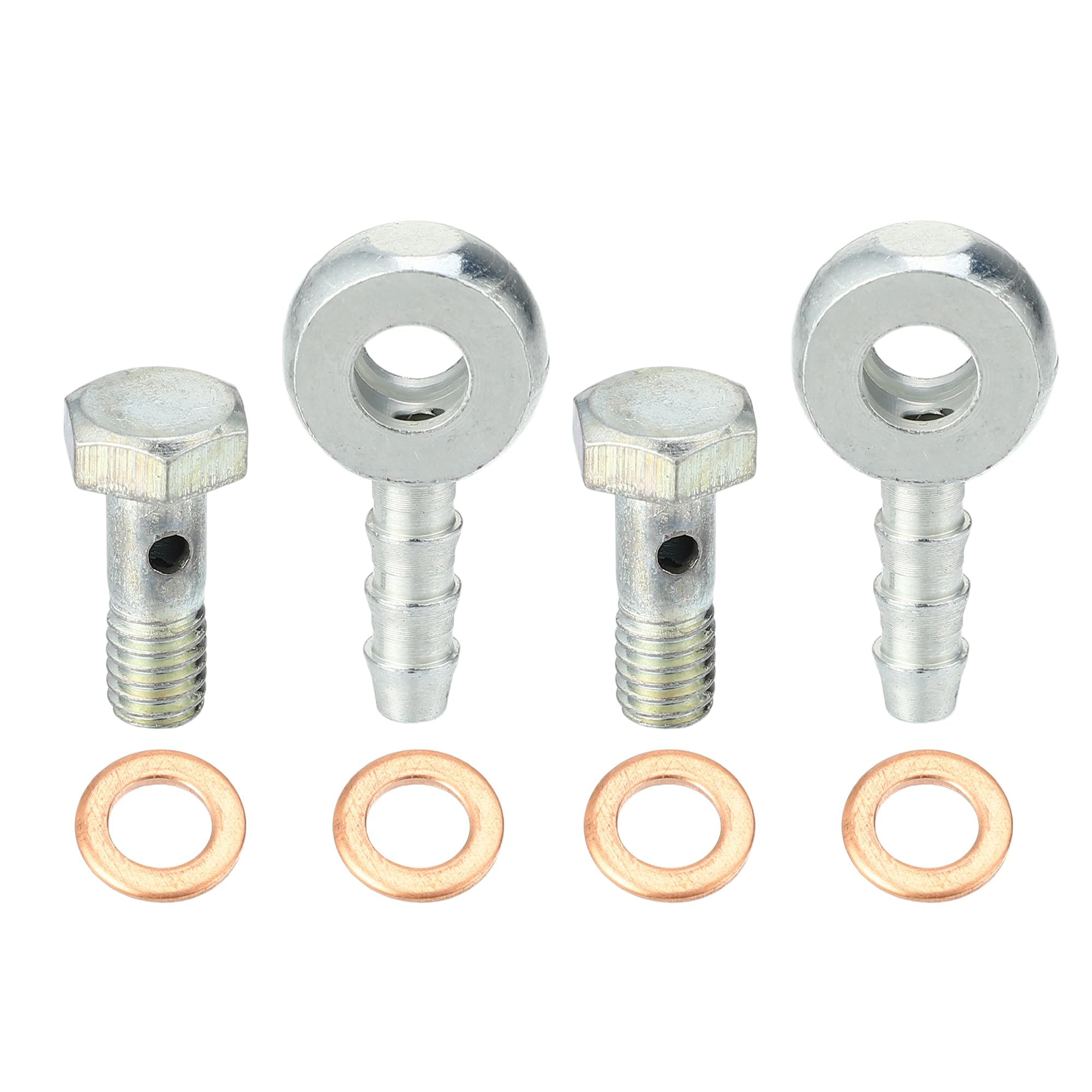 ACROPIX Адаптер топливной магистрали Соединитель Банджо-болт Штуцер для шланга Универсальный Мотоцикл Авто 6 мм серебряный