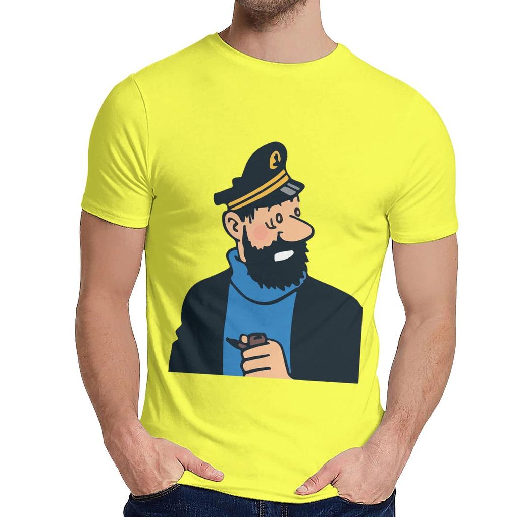 Natural Cotton Captain Haddock The Adventures Of Tintin T Shirt Unisex Design Leisure Fashion O