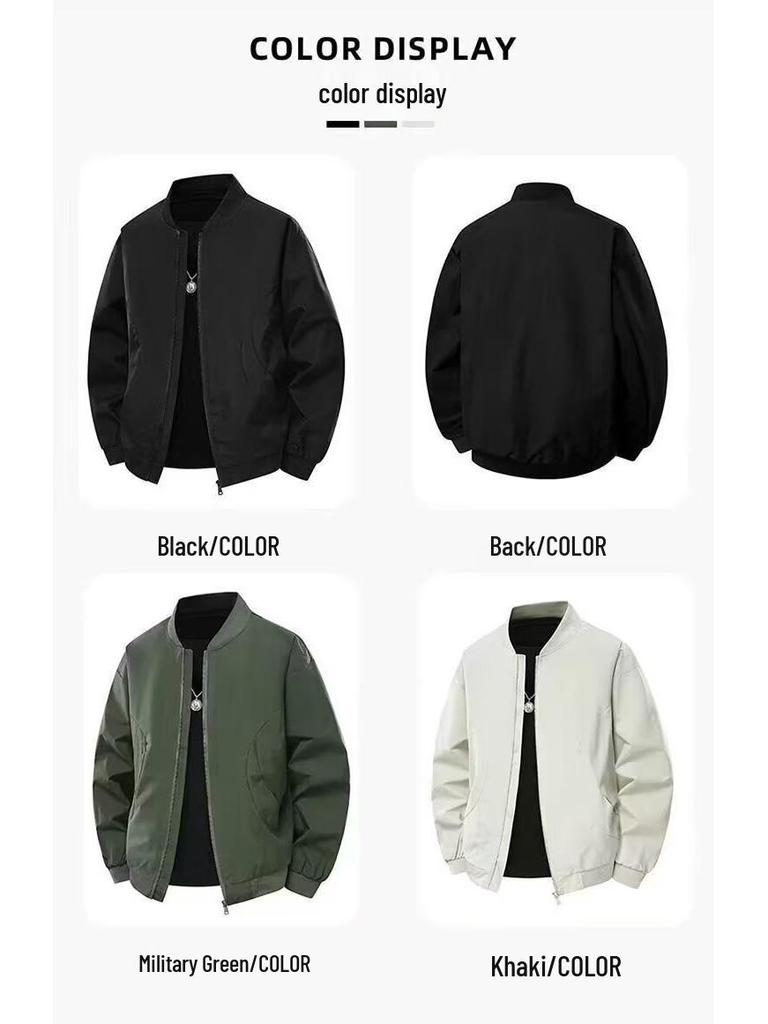 Men's American Style Cleanfit Quilted Harrington Bomber Jacket - Stand Collar, Autumn/Winter.