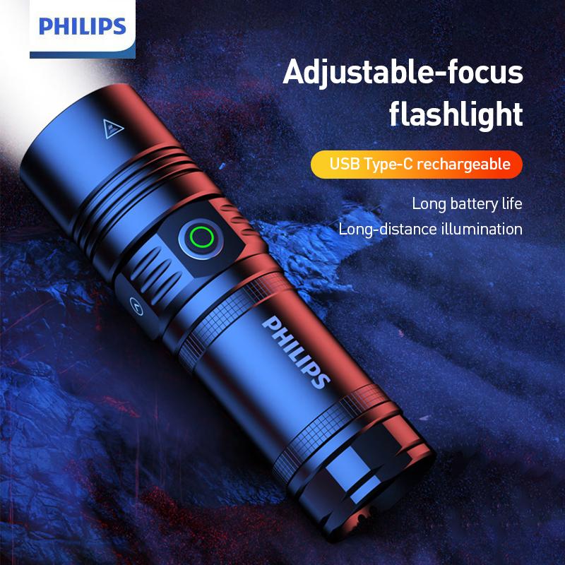 Philips Flashlight SFL5355 High-Power Zoom Flashlight - Bright LED Long Distance Torch