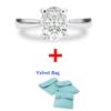 DJMAX 1-3 Karat Oval/Brillant geschliffener Moissanit-Ring Farbe D für Damen 925er Silber Verlobungsring Ehering