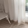 Curtain Finished Orange Multi-Striped Lines Contrasting Color Kitchen Curtain Semi-Blackout Floating Curtain