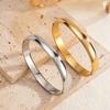 Salircon New Fashion Smooth 18K Gold Plated Stainless Steel Bangles for Women Stackable Metal Bracelet Charm Jewelry Accessories