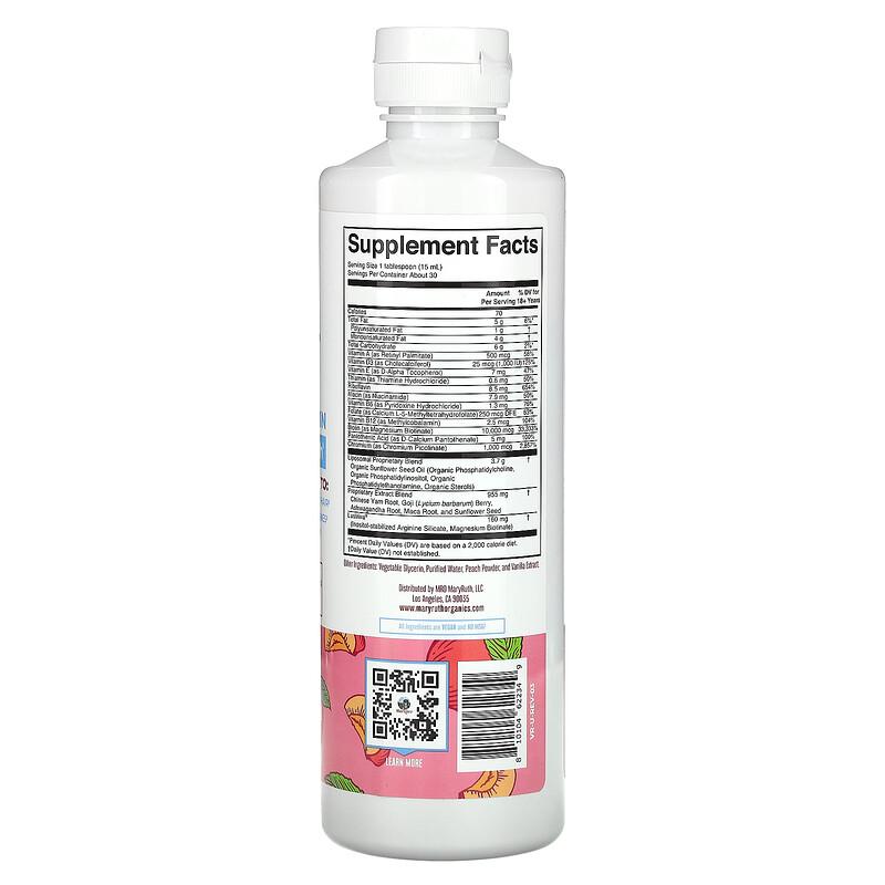 Women's Multivitamin + Hair Growth, Peach, 15.22 fl oz (450 ml)