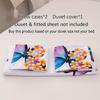 Purple Buterfly Floral Soft with Soft Fabric Duvet Cover Set featuring 2 Pilowcases - Printed Soft Duvet Cover for Home And Dormitory