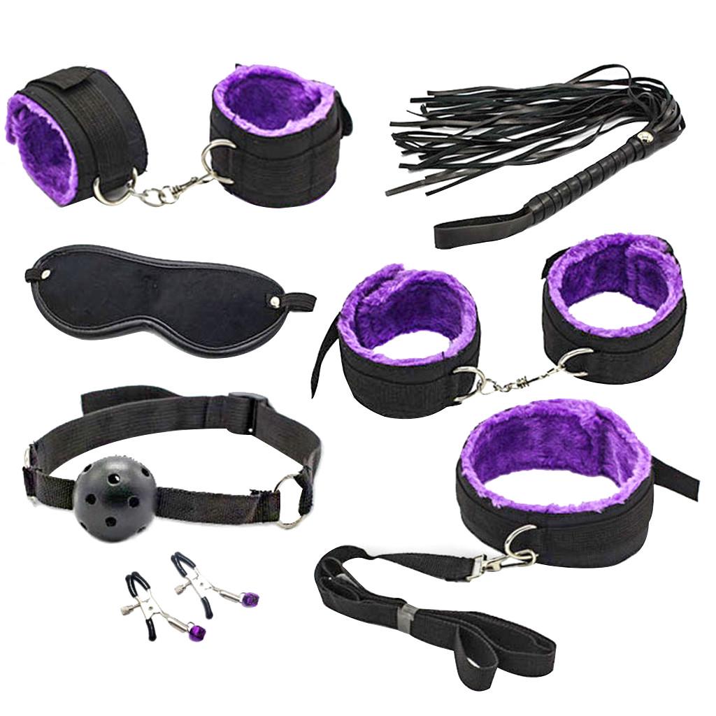 Plush  Toys Suit Whip Vibrator Binding Massager Adult SM Game Kit Set 10PCS