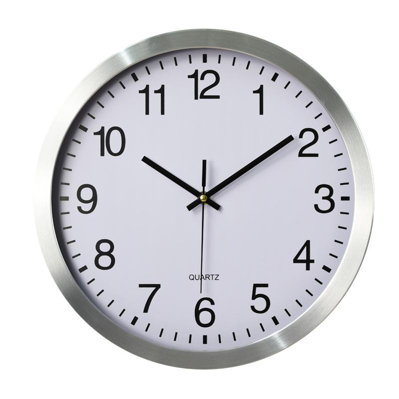 

Metal Stainless Steel Silent Wall Clock Creative Fashion Living Room Aluminum Wall Clock Clock Clock Aluminum Clock 12 Inches 30CM 12 inches