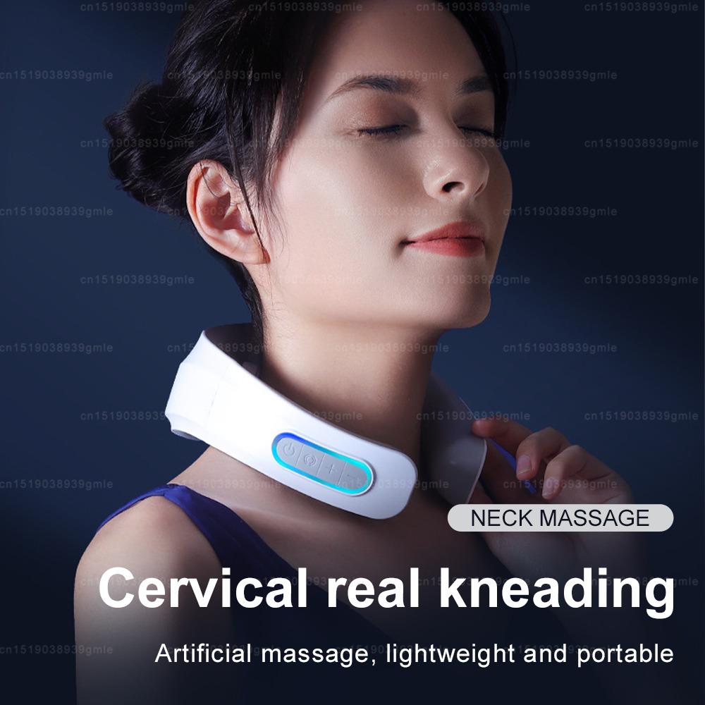 Hot Pad Shoulder Massage Instrument Smart Pulse Neck Massager Cervical Vertebra Health Care Vibrator Heating Relieve Pain Muscle