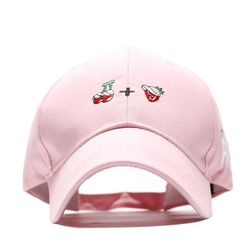 Spring new cute D fruit embroidery women's curved brim large brim outdoor baseball cap