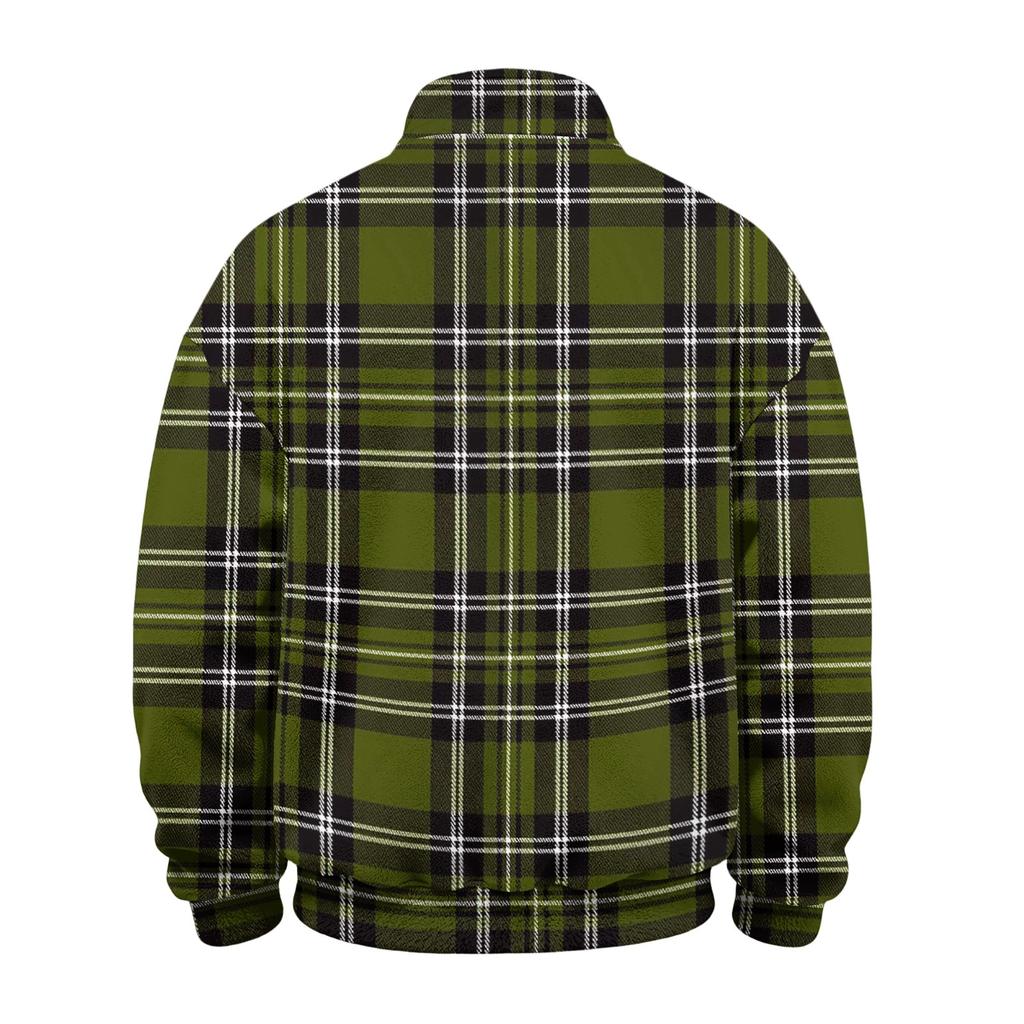 Heren Geruite Quarter-Zip Long Sleeve Flanellen Sweatshirt Casual