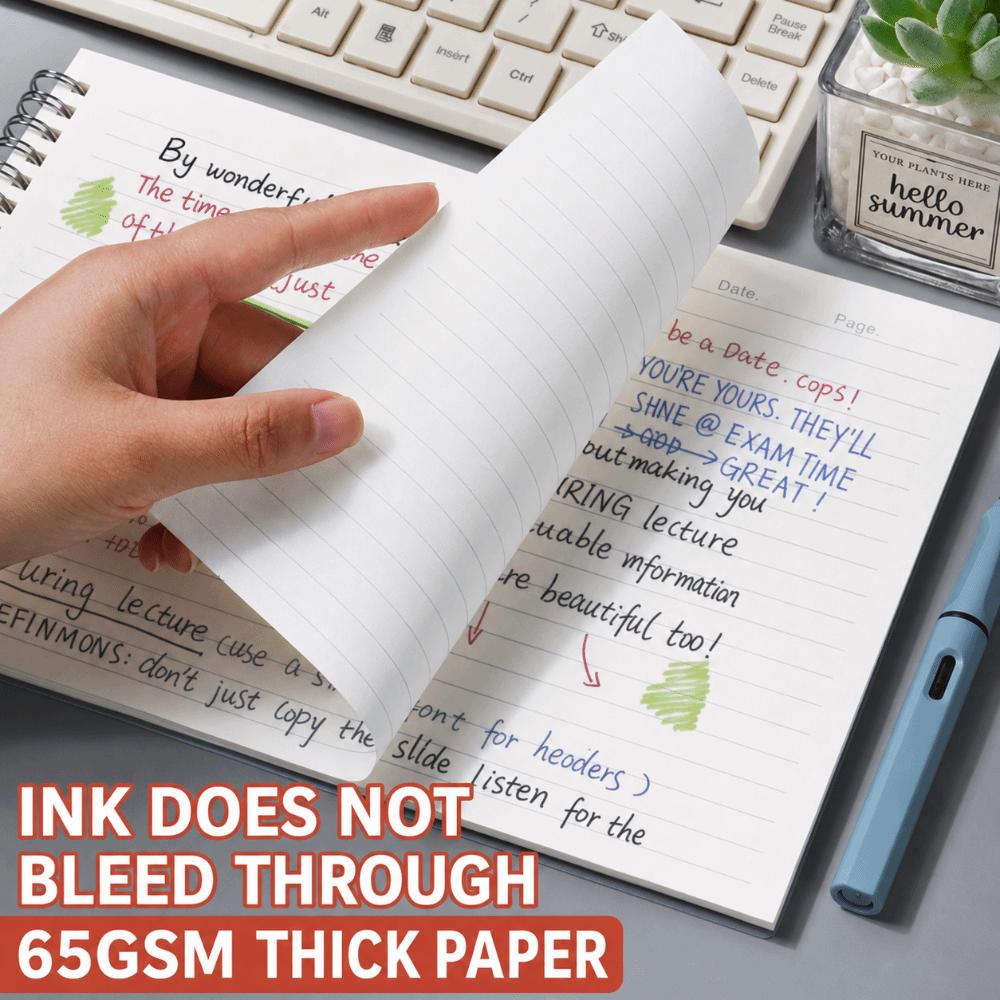 60 Sheets Notebook Side-Bound Journal Multi-functional Lined Notebook Note-Taking