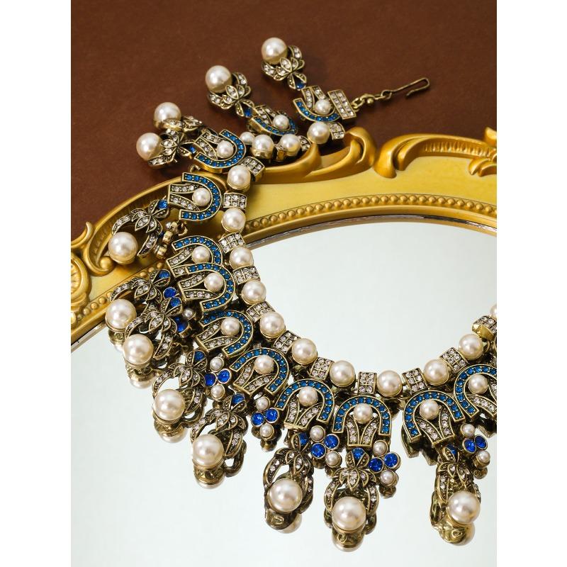 Серьги-кисточки из жемчуга от Meier винтажный средневековый стиль серьги-клипсы ожерелье