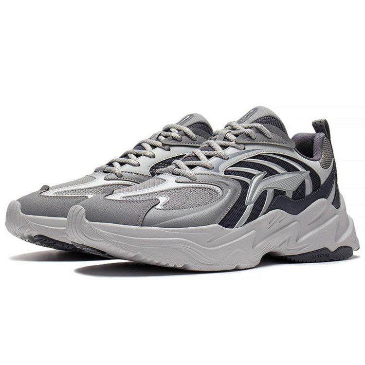 Li Ning Qixing Trendy Rebound Low top Running Shoes Men's Gray ARLS023-3