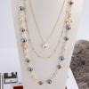 Exquisite Long Multilayer Pearl Sweater Chain Necklace Female Fashion Famous Long Necklace Jewelry Collier Femme Party