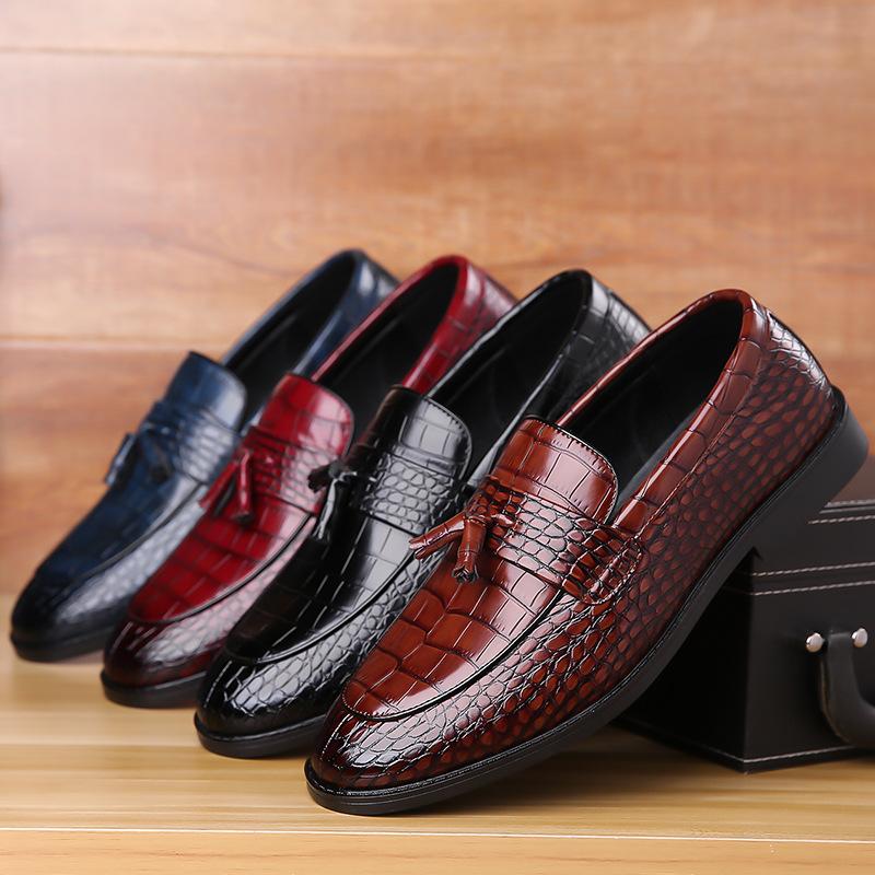 Fashion Business Casual Crocodile Print Men's Leather Shoes British Korean Big Size Luxury Shoes Male Spring Autumn Dress Shoe Man