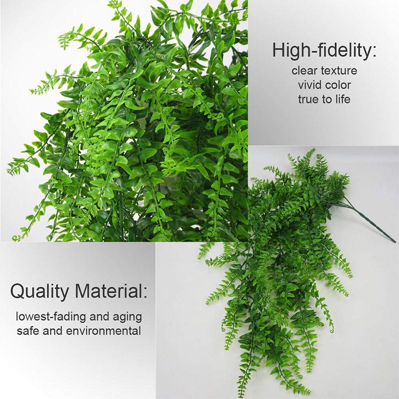 Artificial Persian Rattan Fake Hanging Boston Fern Plants Greenery Plastic Vine Wall Backdrop Wedding Party Home Garden Decor