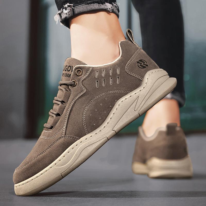 autumn shoes for men suede Leather Casual Shoes Sport Style Leisure Shoes Street Youth Lace-up Sneakers