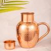 Copper Hammered Jug 1600Ml, Bedside Copper Surahi, Storage Water Bottle, Ayurvedic Benefits