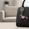 Cartoon Horse Keychain Oil Painting Bag Hanging Ornaments Bag Pendant Car Key Chain  Men