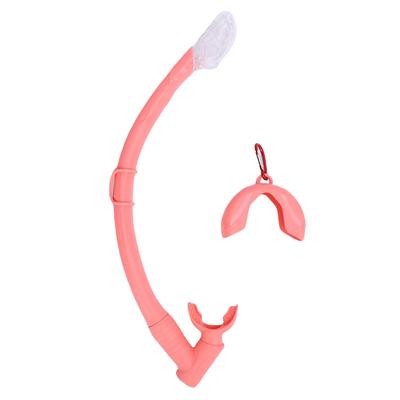 Freediving Snorkel 2 In 1 Silicone Streamlined Soft Flexible Roll Up Folding Snorkel Tube for Scuba