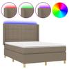 VidaXL Slat Bed Base with Mattress and LED, Upholstered Bed, Double Bed, Adult Bed for Interior Bedroom, 3138881