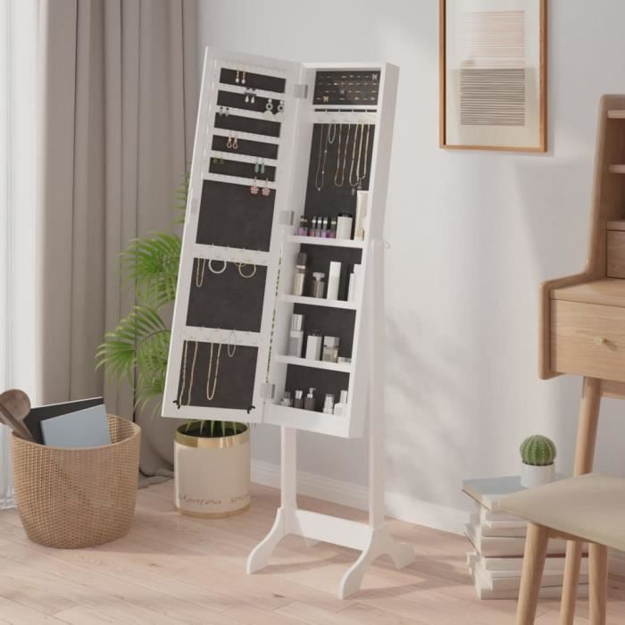 VidaXL Miroir sur pied blanc 34x37x146 cm 351763