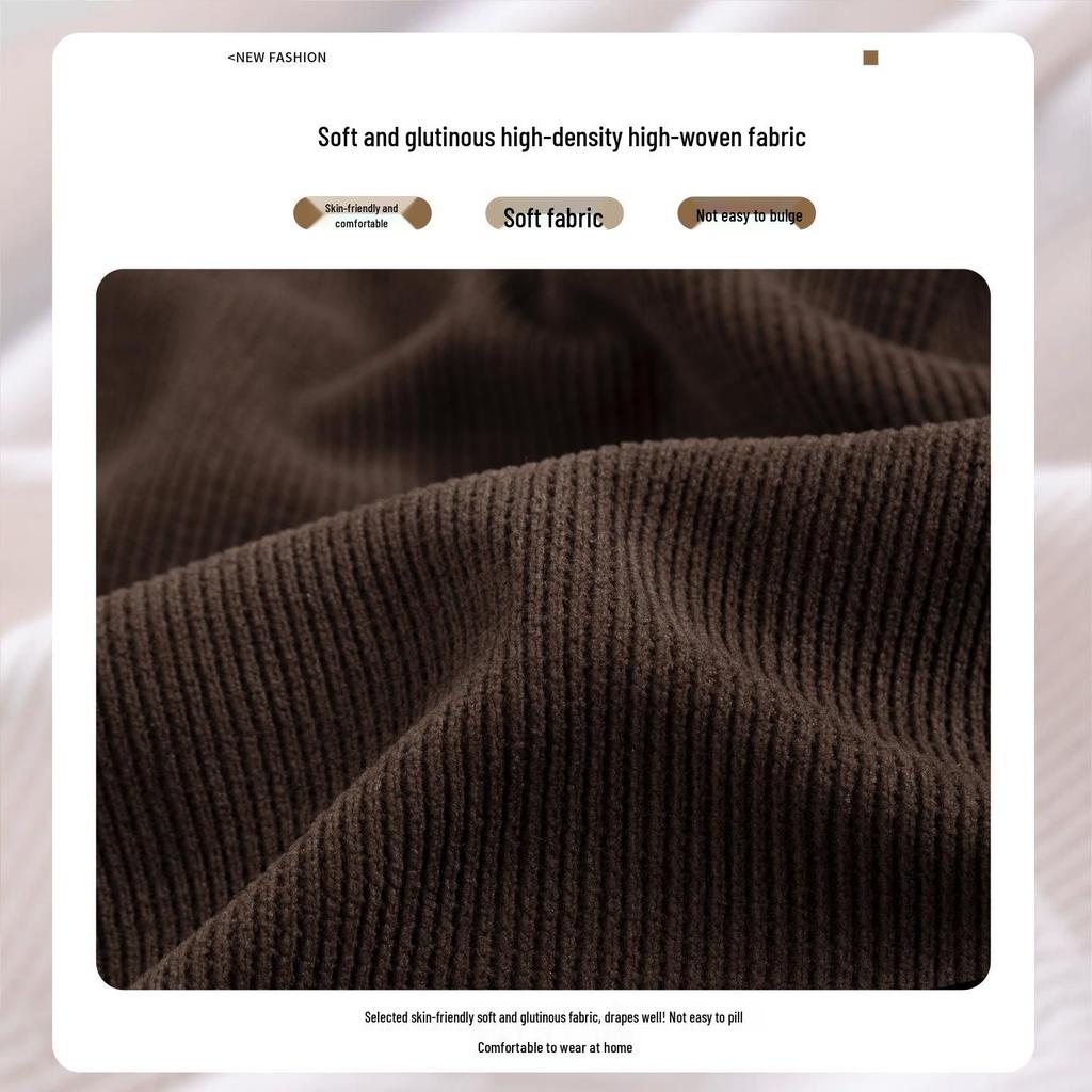 Women's Fleece-Lined Retro Scimitar Pants: Autumn/Winter 2025, High-Waisted Loose Chenille Wide-Leg with a Slimming Drape.