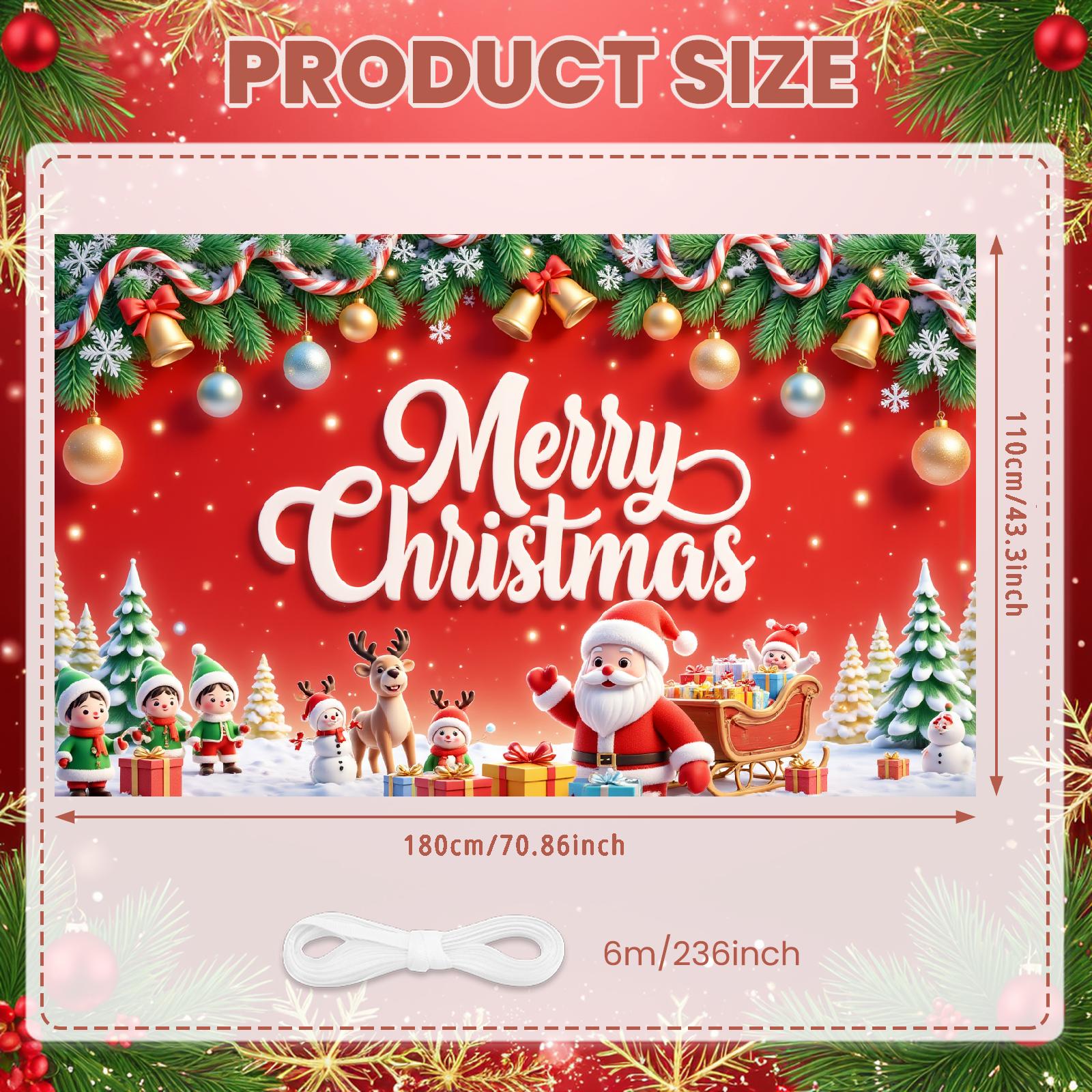 Christmas Decor Christmas Tree Merry Christmas Banner Winter Celebration Red Theme For Holiday Celebration Winter Event Office
