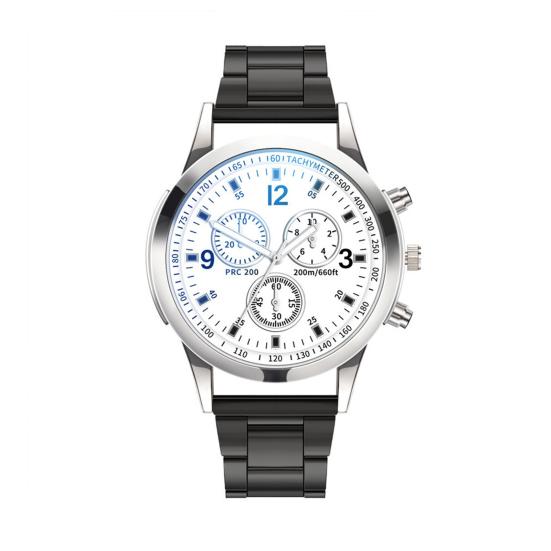 Men Dress Watch Analog Quartz Watch with Three Sub-Dials Stainless Steel Wristwatch for Husband Boyfriend Father Business Date