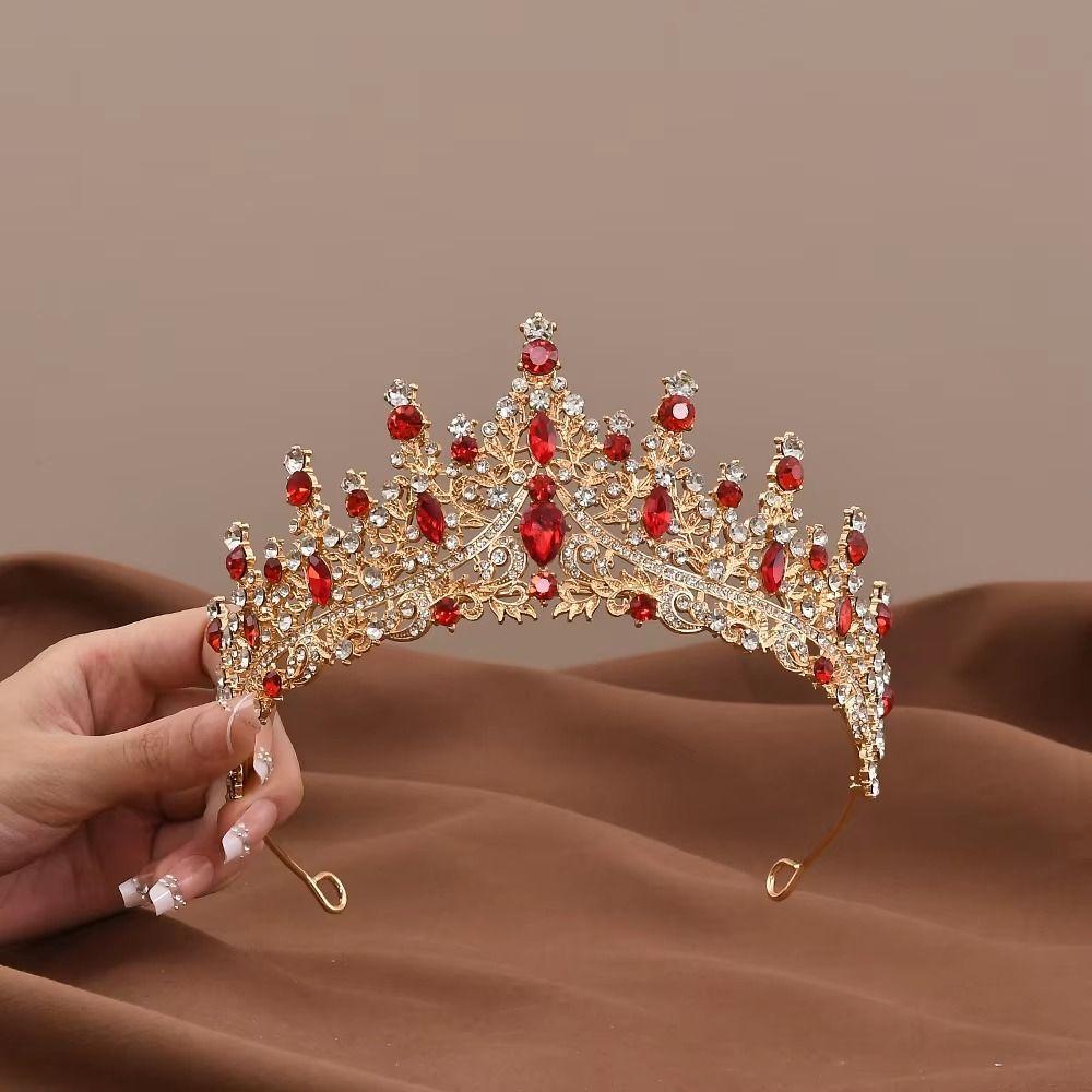 Rhinestone Wedding Crown Headdress Bride Tiara Retro Romantic Headband  Wedding  Forehead Ornaments