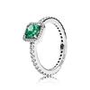 Grüner Silber Zirkonia Inlay Design Ring Damenringe 190947GCZ50
