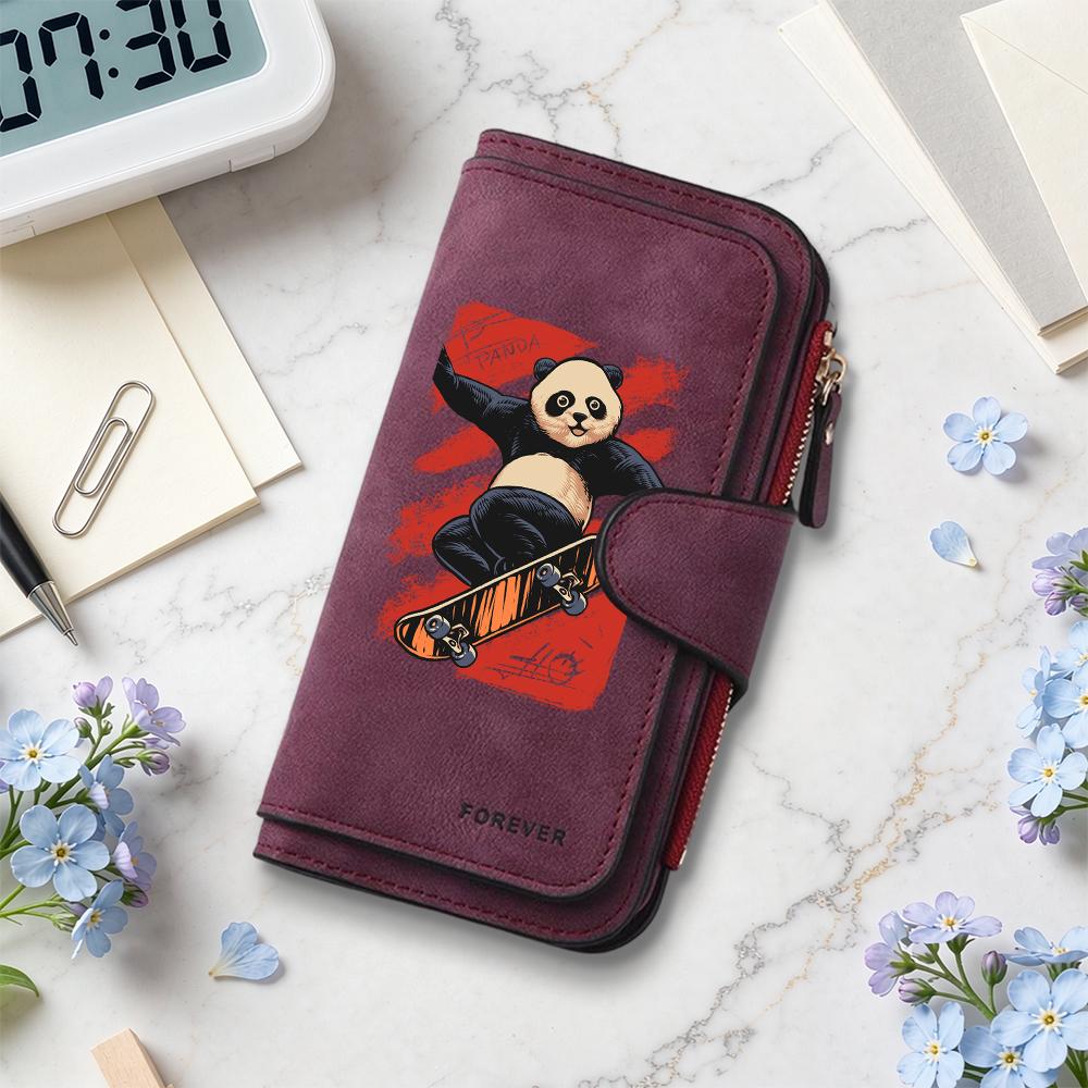 Cute Panda Print Casual Long Wallet Fashion Portable Card Holder Purse