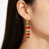 Xiyin, Hot-selling Sweet Fruit Series, Red Cherry Earrings, Women's Fashion Temperament, Elegant Diamond Earrings