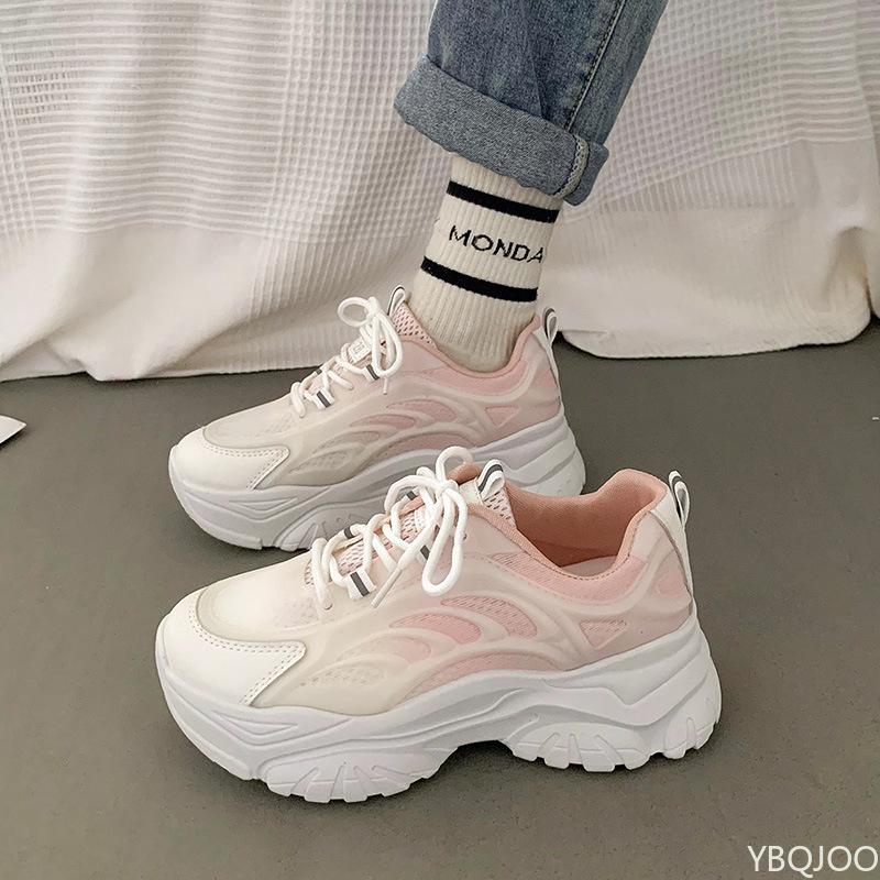 Men Women Sports Summer Sneakers Breathable Non Slip Thick Soled Women s Shoes Popular Running Non Slip Mesh Dad Platform Mujer 36